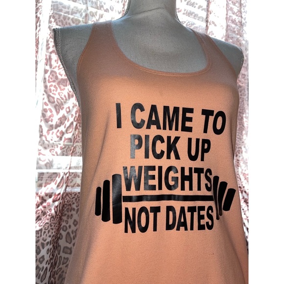 Weights Not Dates Orange Tank Top 🧡 - Picture 9 of 17